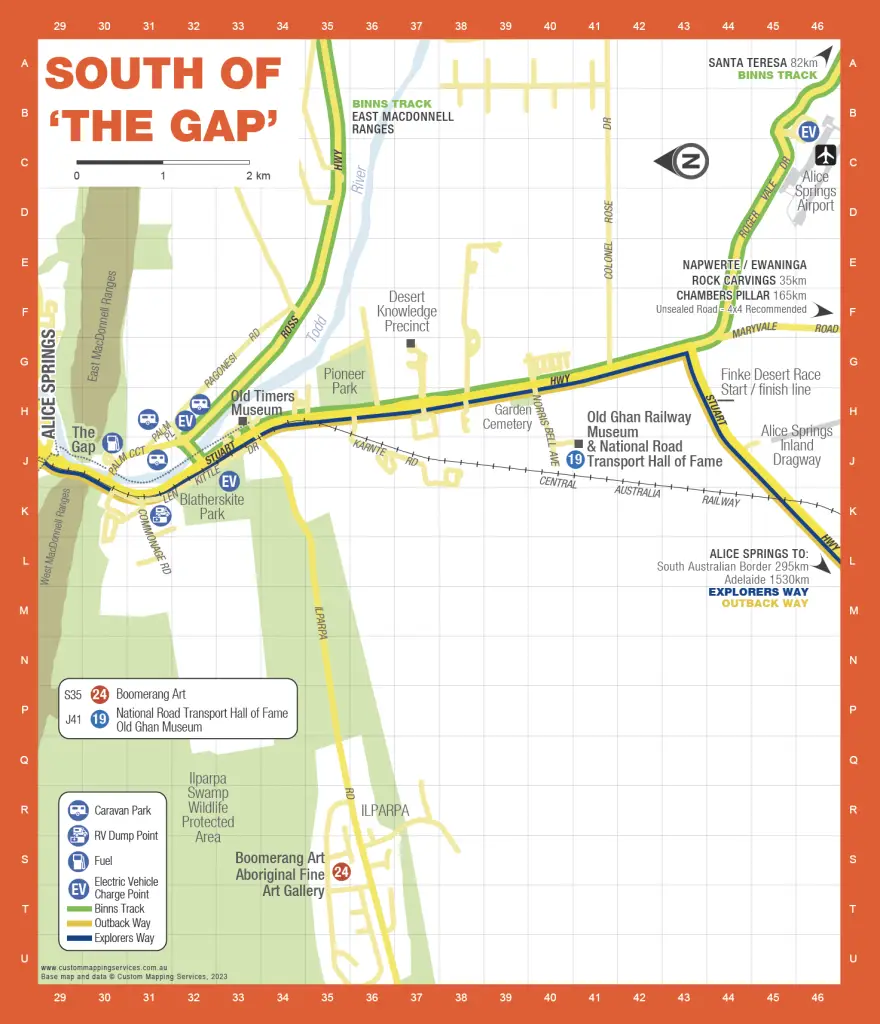 South of the Gap Map